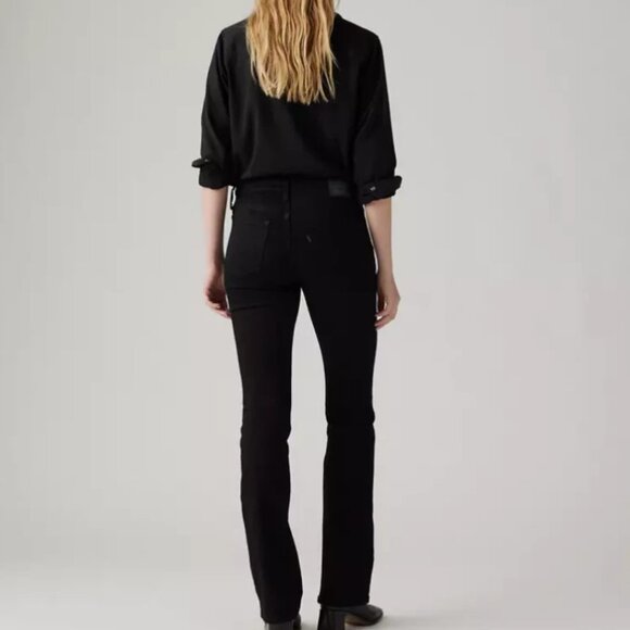 Share Levi's 315 Shaping Bootcut Women's Jeans Mid Rise Black Denim Size 10 W30 - Picture 3 of 12